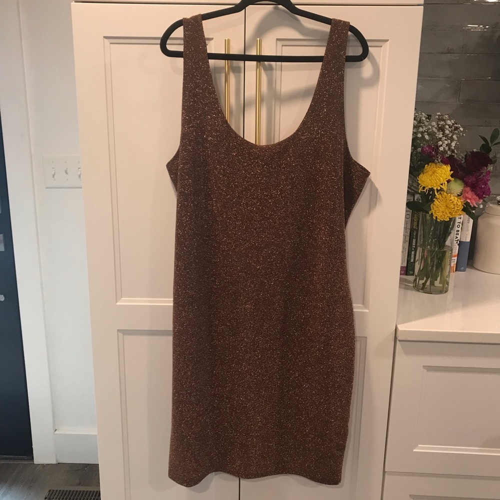 Forever 21 bronze shimmer sleeveless Bodycon plus Sz dress 3X